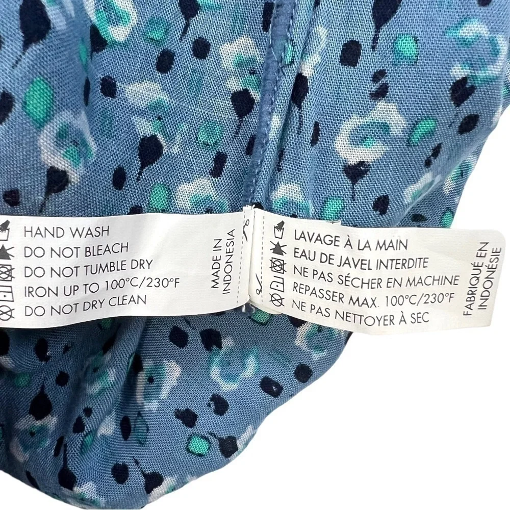 Poupette St. Barth Short Jumpsuit Clara Off Shoulder Blue Geo Flower Print L